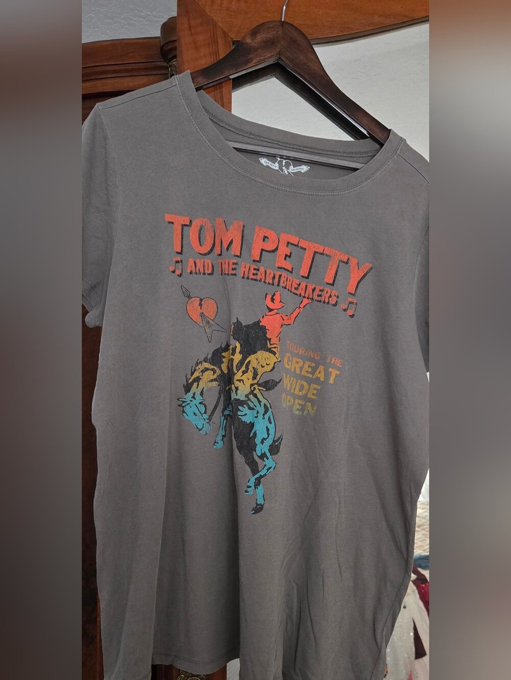 torrid Gray Band Graphic Tee with Yellow Accent